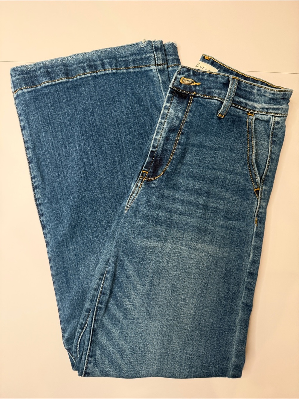 KanCan Women's Wide Leg Blue Denim Jeans